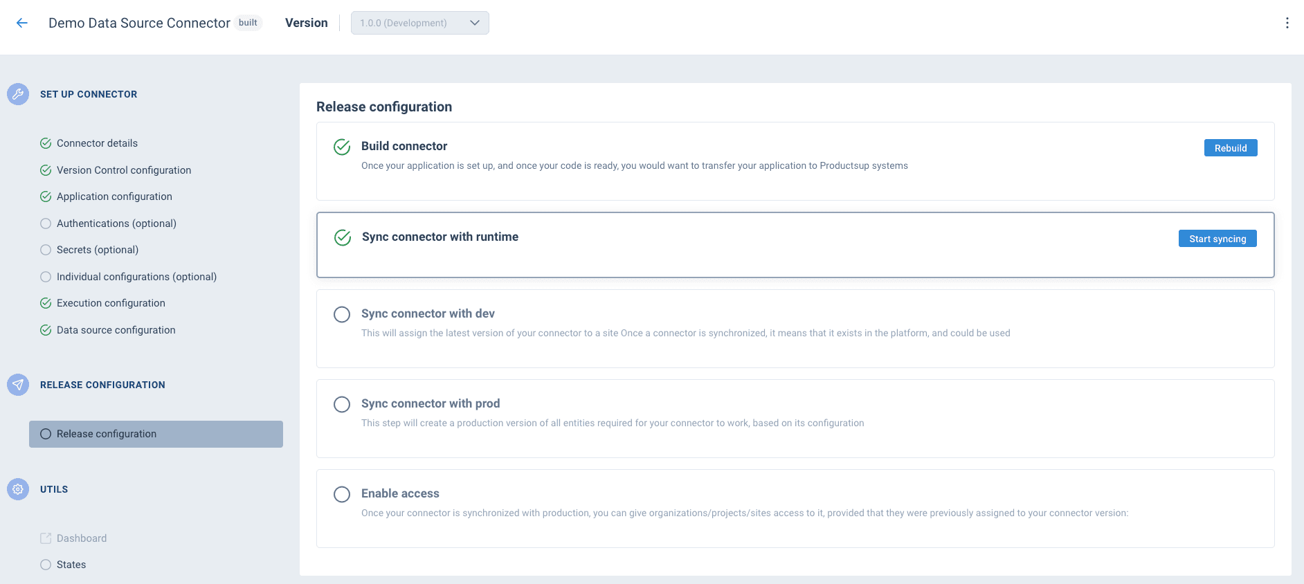Release configuration after successful build — Build complete, ready to sync