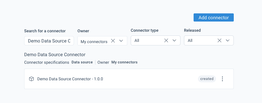 Connector in created state