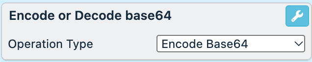 Encode or Decode base64 rule box with Operation Type set to Encode Base64