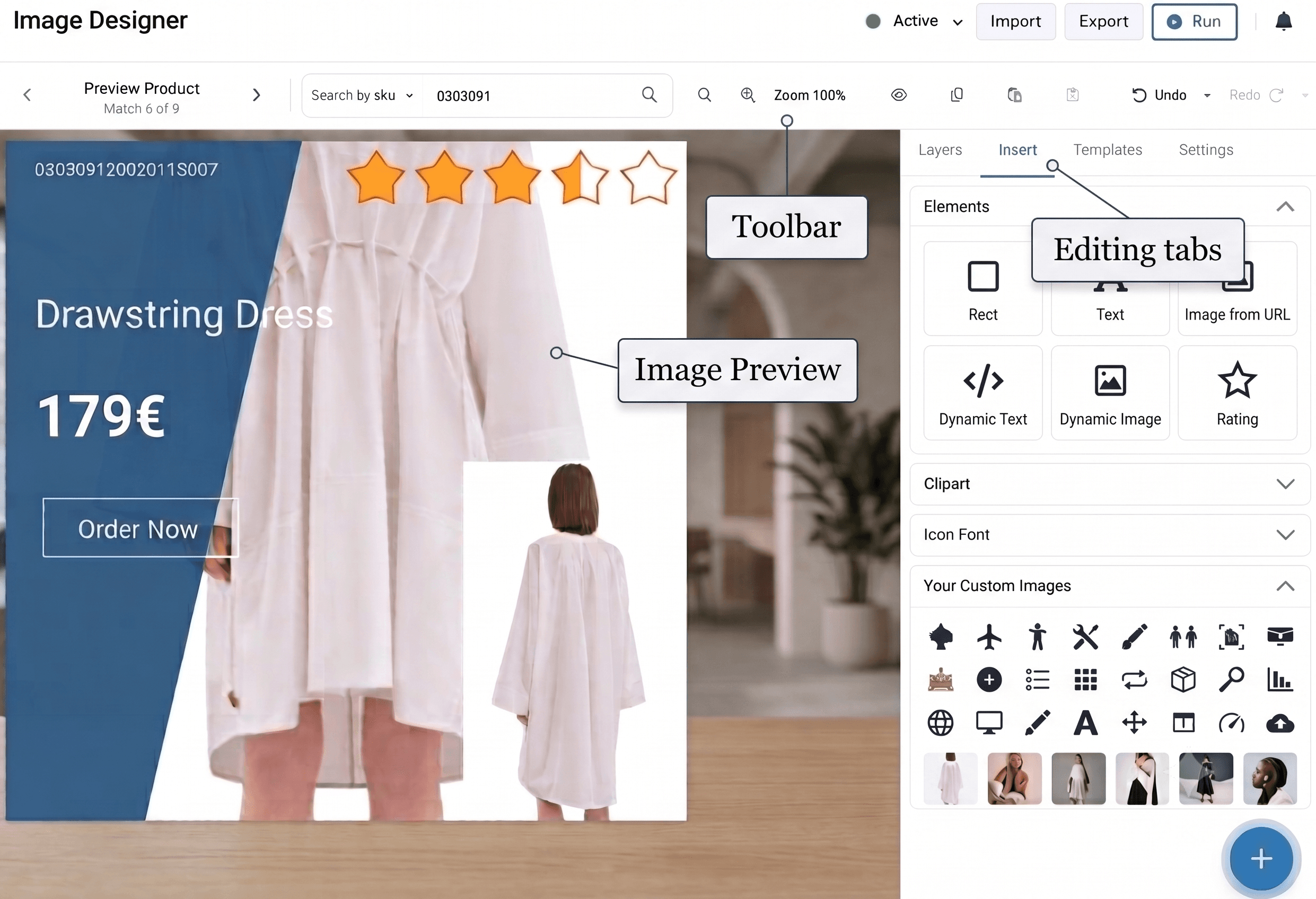 Image Designer interface