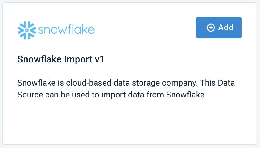Snowflake data source