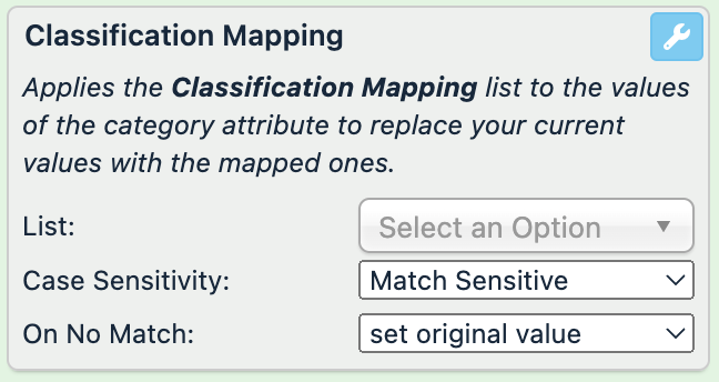 Classification Mapping rule box for Bol