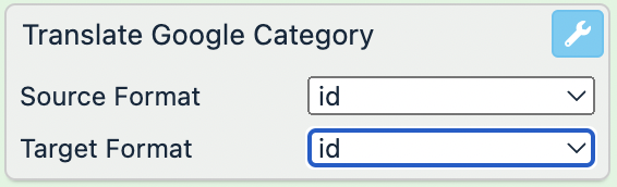 Translate Google Category rule box