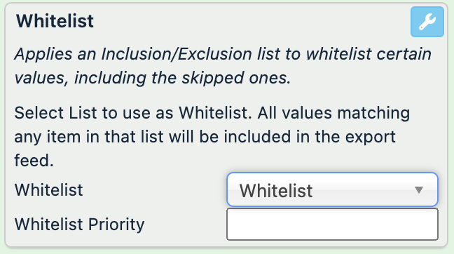 Whitelist rule box example