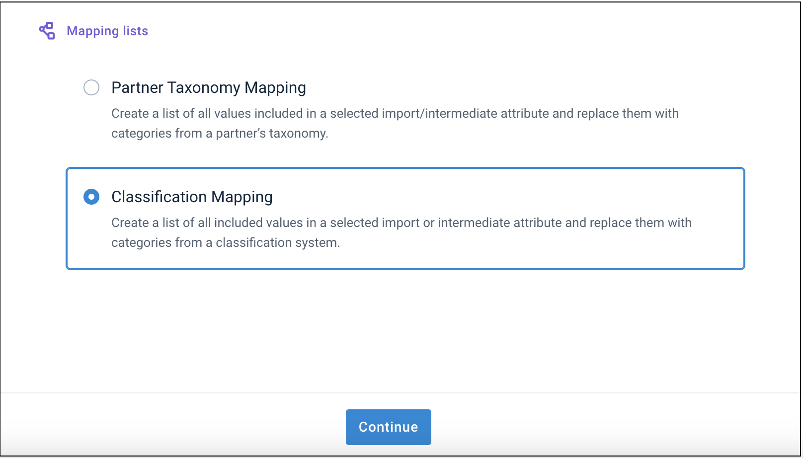 Classification Mapping list