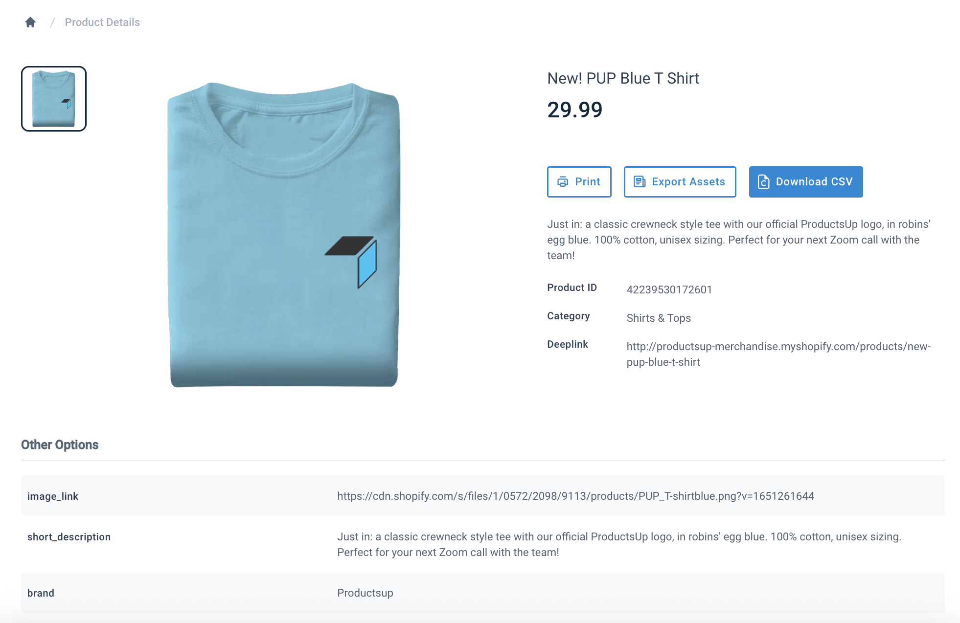 Catalog product details