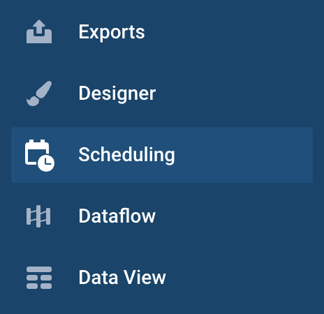 Locate the Scheduling feature in your site's main menu on the left