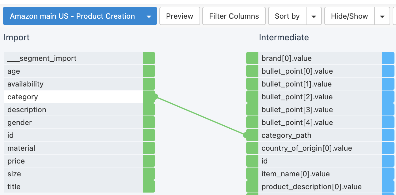 Map the category attribute to Amazon category_path