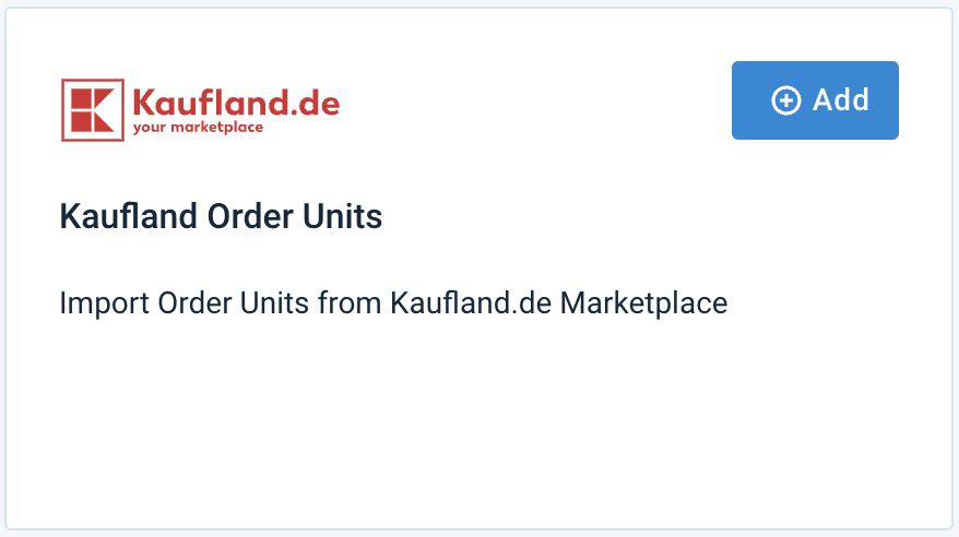 add the Kaufland Order Units data source