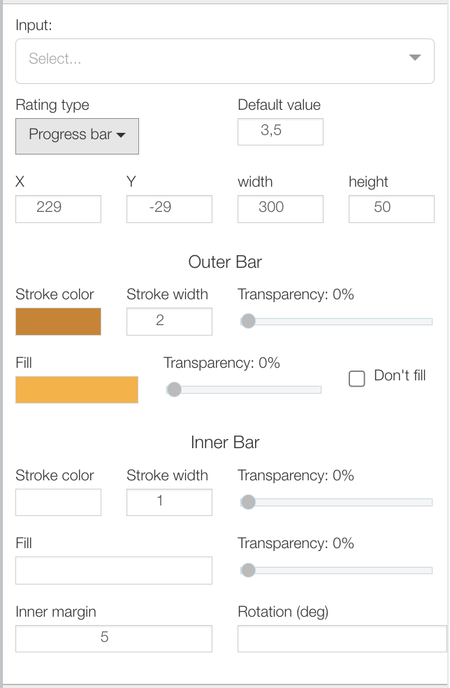 Progress bar rating