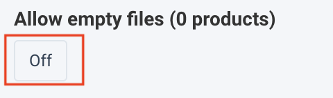 Allow empty files (0 products)