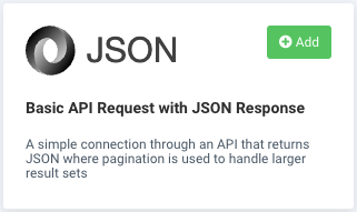 the data source Basic API Request with JSON Response