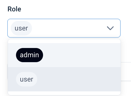 Select user role