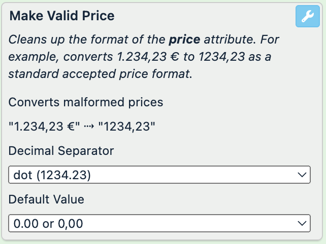 Make Price Valid rule box