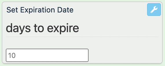 Set Expiration Date rule box