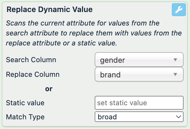 Replace Dynamic Value example