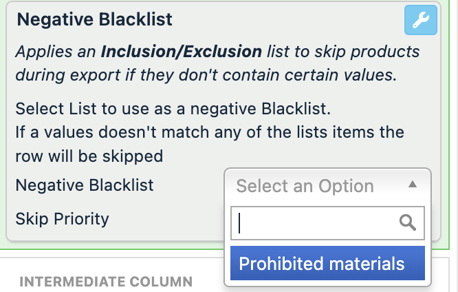 Negative Blacklist example