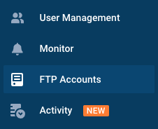 you can find FTP Accounts in the main menu at the account level