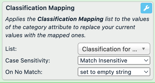 Classification Mapping rule box example