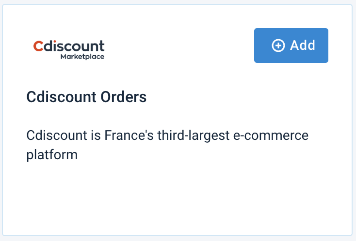 Cdiscount Orders data source