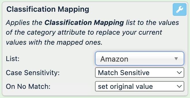 Classification Mapping list for Amazon US