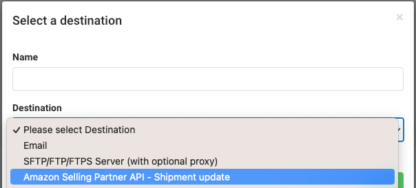 Add the Amazon Selling Partner API - Shipment update destination