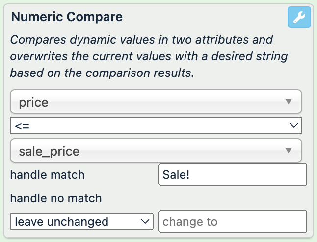 Numeric Compare example