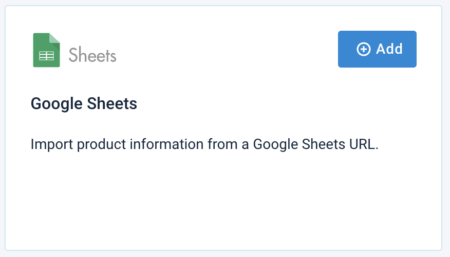 Google Sheets import