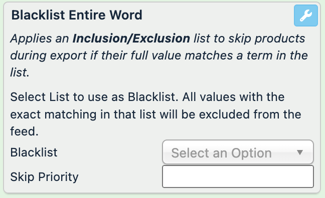 Blacklist Entire Word