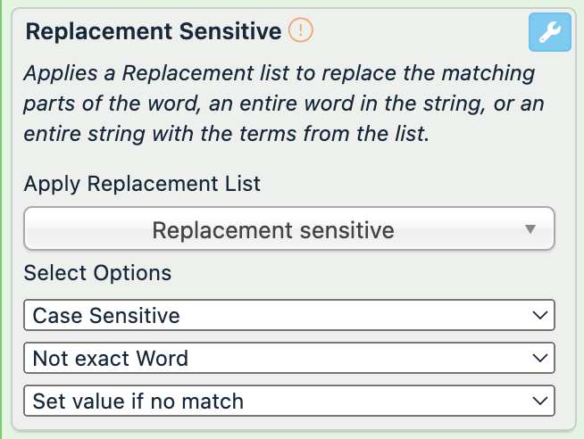 Replacement sensitive example