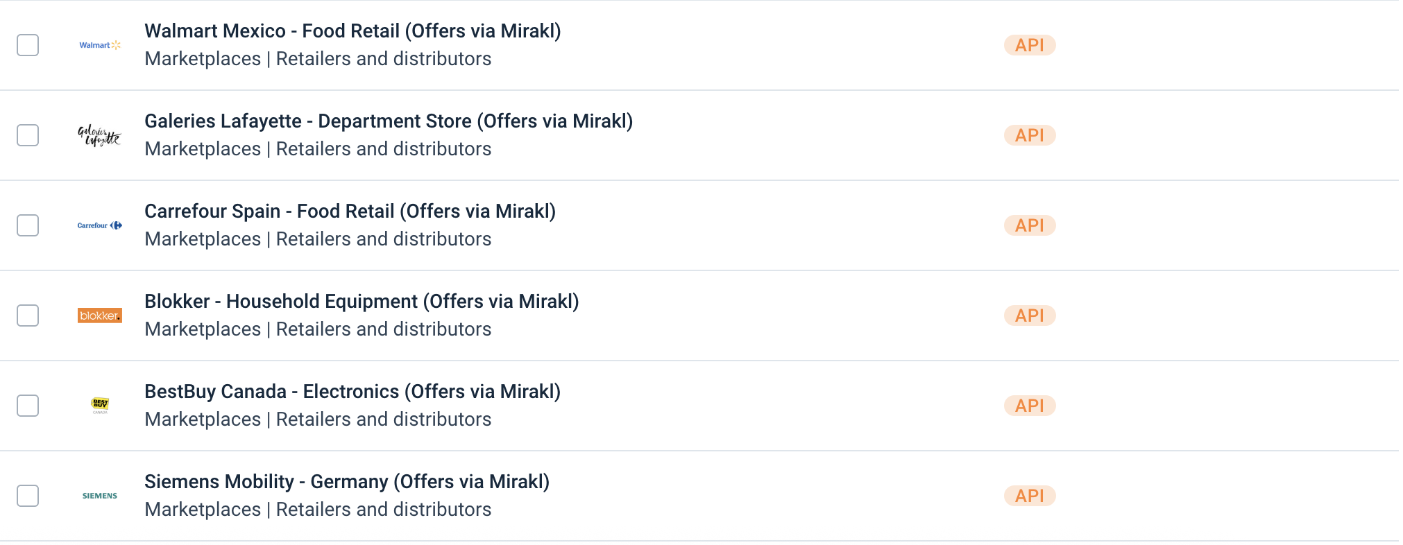 dedicated Mirakl exports