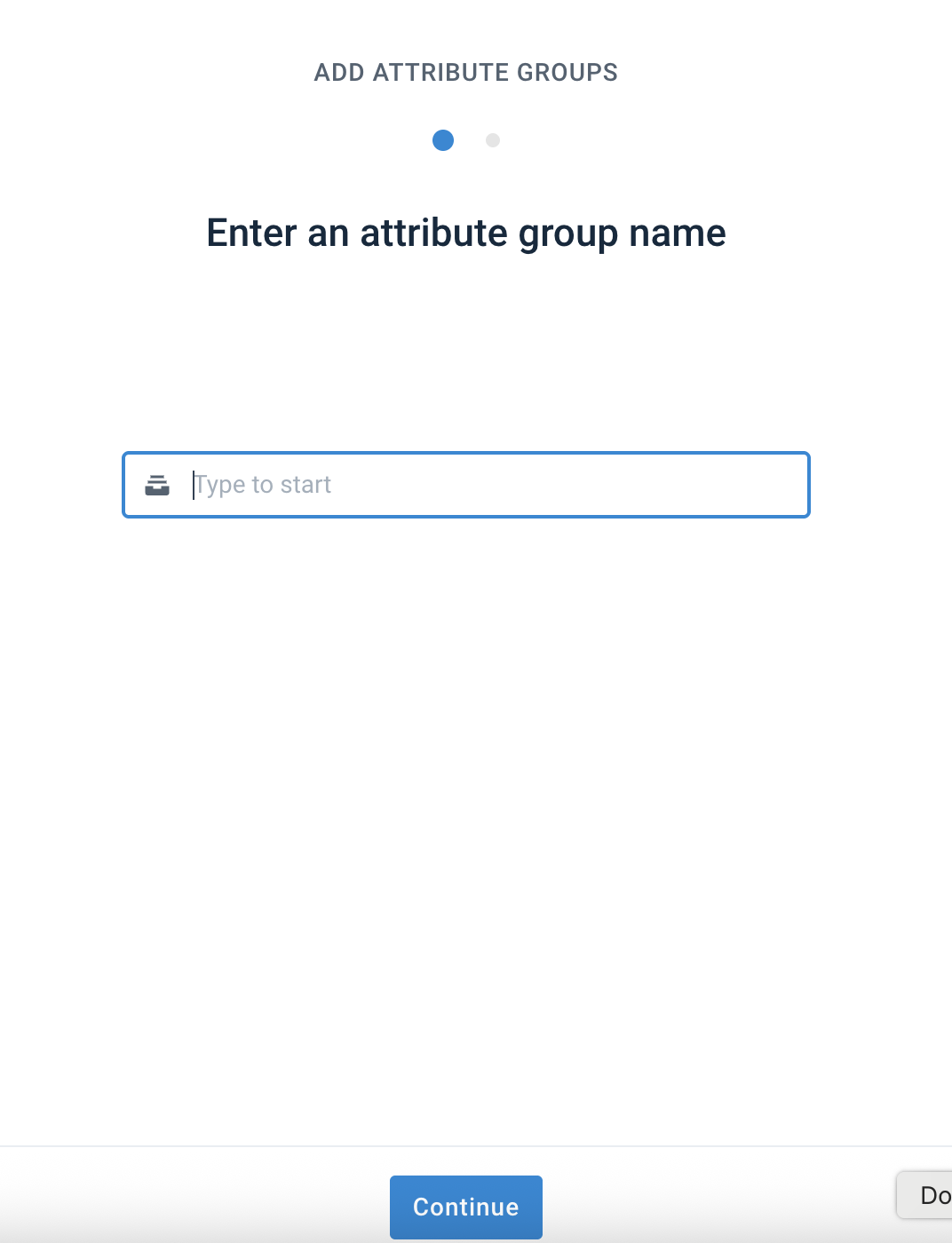 Enter name for an attribute group