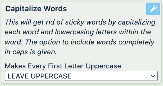 Capitalize words