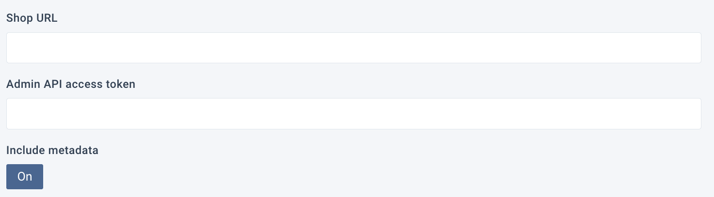 Shopify API credentials