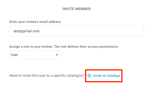 Invite members to Catalogs in Productsup