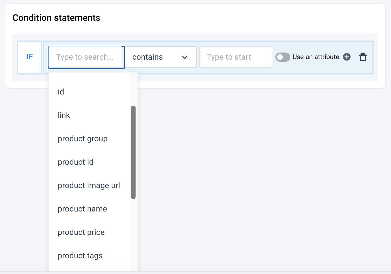 enhanced conditions attribute field