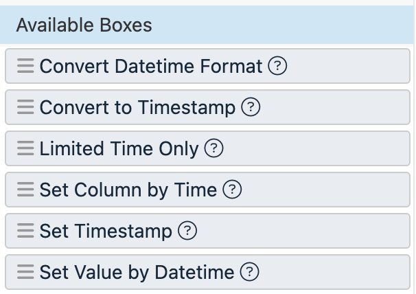 rule boxes available in the category Work with date & time