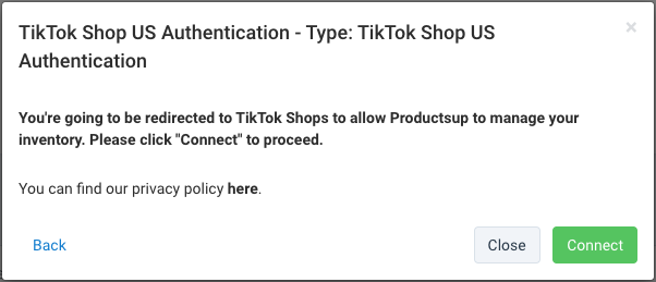 Add the TikTok Shop US Authentication