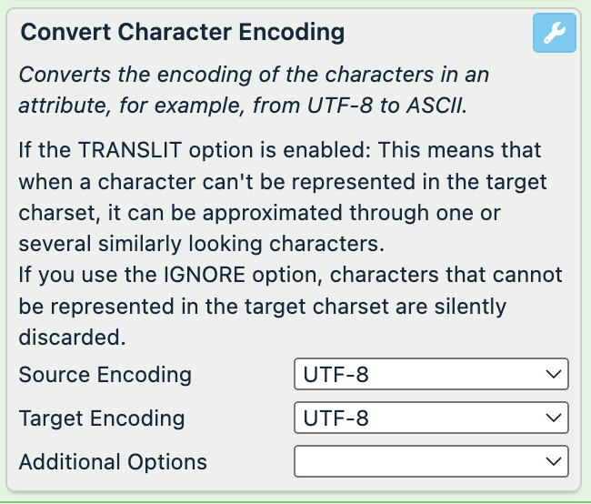 Convert Character Encoding