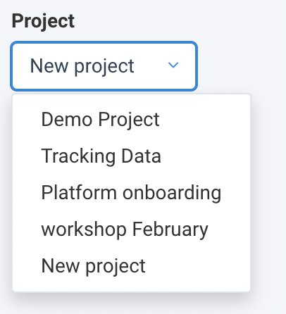 Move a site to a different project by selecting the desired project in the Project drop-down menu