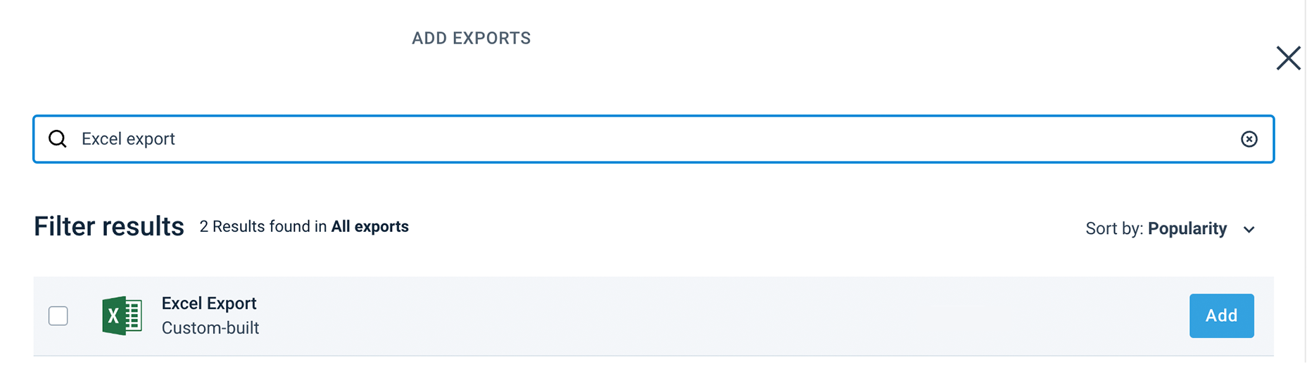 Add Excel Export