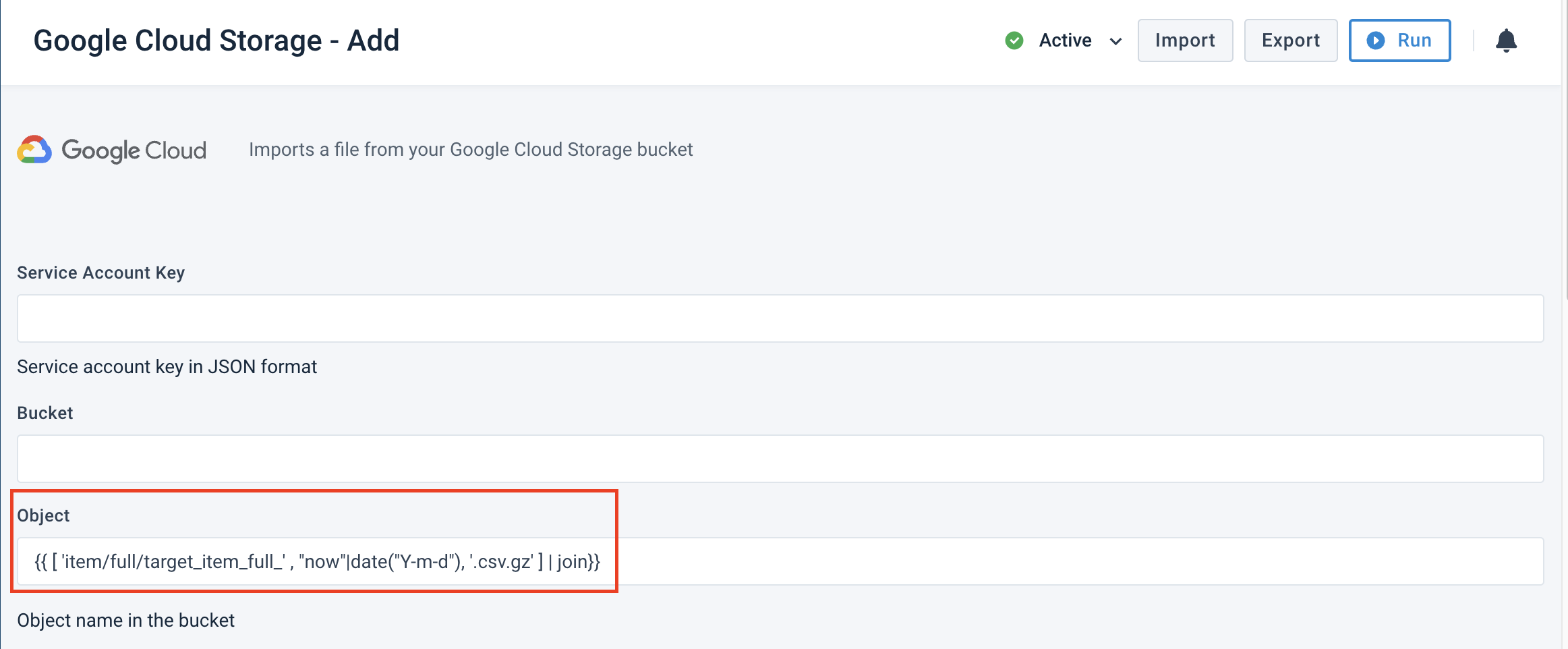 Import with Twig from Google Cloud