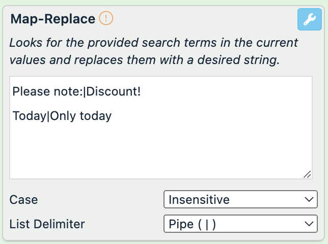 Map-Replace rule box example