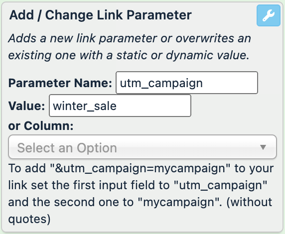 Parameter Name: utm_campaign, Value: winter_sale