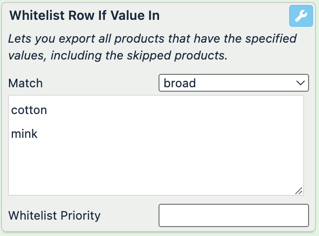 Whitelist If Value In example