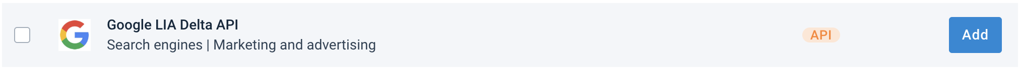Google LIA Delta API export