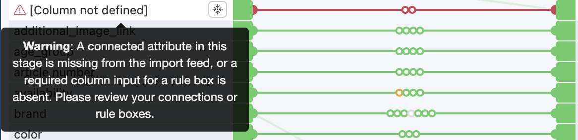 Warning message in Datatflow