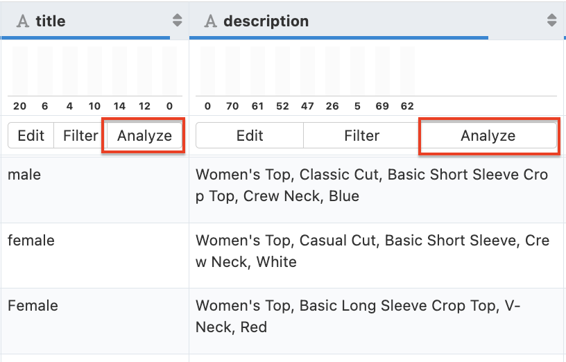 the Analyze button