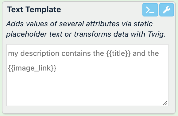 Text Template rule box