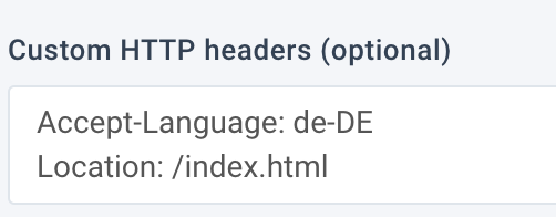 Custom HTTP headers examples